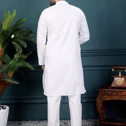 BH FAB Men White Cotton Kurtas image 3