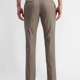 Arrow Medium Brown Slim Fit Self Pattern Trousers image 2