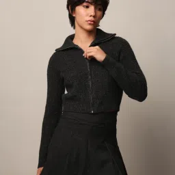 Only Dark Grey Textured Cardigan image 2