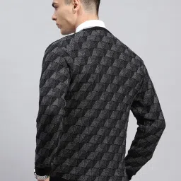 Monte Carlo Black Regular Fit Printed Pullover image 2