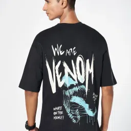 Sf Jeans By Pantaloons Black Cotton Loose Fit Printed T-Shirt image 2