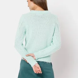 Vero Moda Mist Green Textured Sweater image 2
