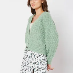 Vero Moda Green Textured Cardigan image 3