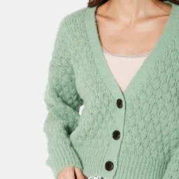 Vero Moda Green Textured Cardigan image 5