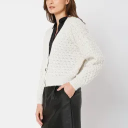 Vero Moda Light Beige Textured Cardigan image 3