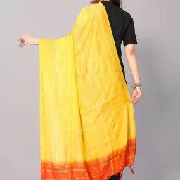 Satrani Yellow Woven Pattern Dupatta image 2