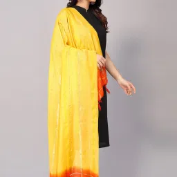 Satrani Yellow Woven Pattern Dupatta image 3