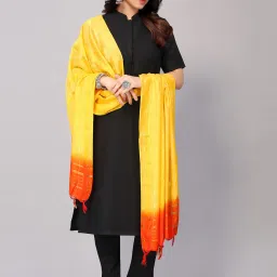 Satrani Yellow Woven Pattern Dupatta image 4