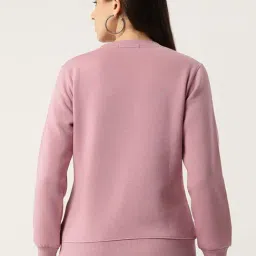 FEMEA Rose Fleece Solid Full Sleeves Sweatshirt image 2