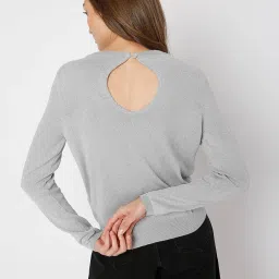 Vero Moda Light Grey Striped Sweater image 2
