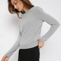 Vero Moda Light Grey Striped Sweater image 3