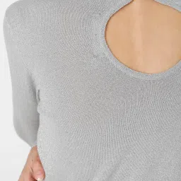 Vero Moda Light Grey Striped Sweater image 5