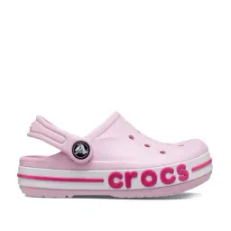 Crocs Kid's Bayaband Pink Back Strap Clogs image 2