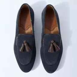 SOLEPLAY by Westside Navy Tassel Detailed Suede Leather Loafers image 2
