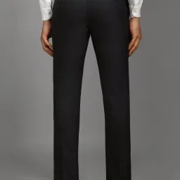 Louis Philippe Black Slim Fit Self Pattern Trousers image 2