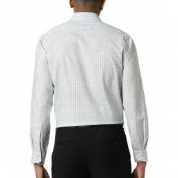 Van Heusen White Cotton Regular Fit Checks Shirt image 2