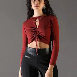 Showoff Red Acrylic Regular FitTop-image-93