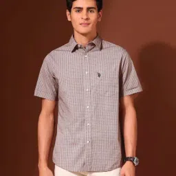 U.S. Polo Assn. Beige Cotton Regular Fit Printed Shirt-picture-25
