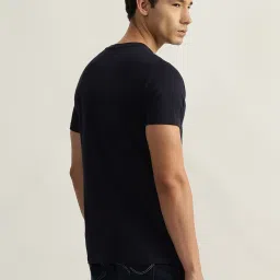 Iconic Navy Cotton Regular Fit Printed T-Shirt image 2