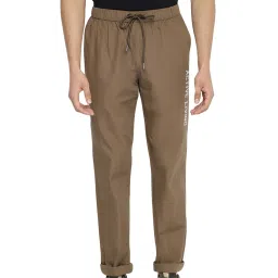 Cantabil Dark Olive Regular Fit Printed Trackpants image 1