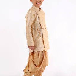 VASTRAMAY Boys Beige Self KurtaSets image 2