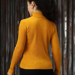 High Star Yellow Self Design Sweater image 2