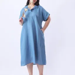 Qurvii Blue Regular Fit Dress image 5