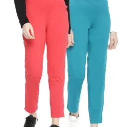 Dollar Missy Multicolor Elasticated Trousers - Pack of 2 image 1