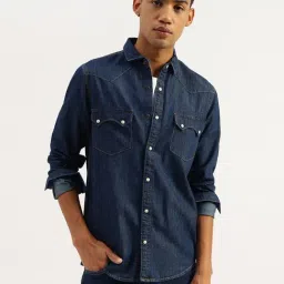 United Colors of Benetton Blue Solid Shirts-picture-31