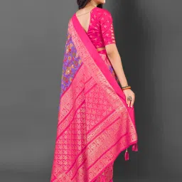 Saree Mall Lilac Printed Sarees With Unstitched Blouse image 2