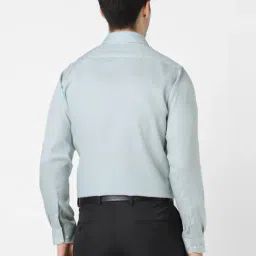 Van Heusen Blue Cotton Regular Fit Texture Shirt image 2
