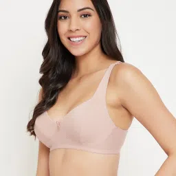 Clovia Beige Non Wired Non Padded Full Coverage Bra image 3