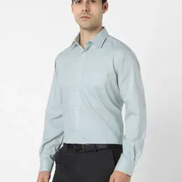 Van Heusen Blue Cotton Regular Fit Texture Shirt image 3