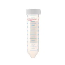 Abdos Racked 50 ml Amber Plastic Centrifuge Tube With Conical Bottom and White Cap, P10463 (Pack of 500) image 1