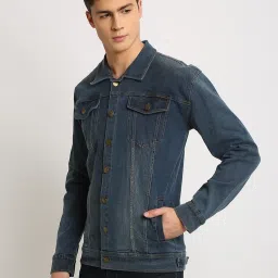 VOXATI Blue Full Sleeves Shirt Collar Denim Jacket image 3