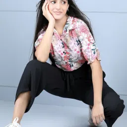 StyleStone Kids Multicolor Floral Print Jumpsuit image 5