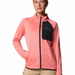 Columbia Womens Pink Omni-Wick Triple Canyon Grid Full Zip Fleece Jacket-picture-0