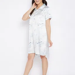 Clovia Grey Printed Night Dress image 3