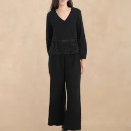 RAREISM Black Polyester Solid Top image 5