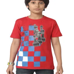 Under Fourteen Only Kids Red Printed T-Shirt-image-24