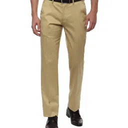 Louis Philippe Permapress Beige Trouser image 1
