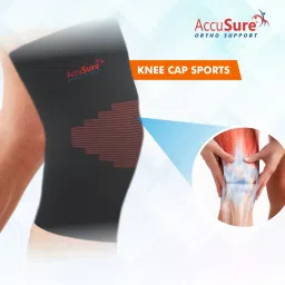 AccuSure Knee Cap Support Sleeve For Knee Cap Pain, Running, Gym, Sports For Men & Women - XL image 4