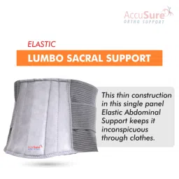 Accusure Lumbo Support Belt Lumbo Sacral Back Support- Ergonomic Design And Breathable  - Size-S image 4