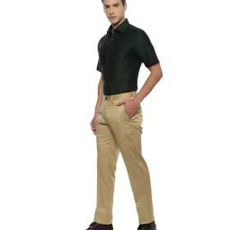 Louis Philippe Permapress Beige Trouser image 3