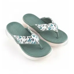 Red Tape Women's Green & White Flip Flops image 5