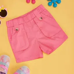 Pantaloons Baby Kids Pink Slim Fit Shorts-image-97