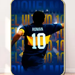 Myntra Elegant Homes Blue & Black Juan Roman Riquelme Wooden Wall Art-picture-18