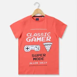 Allen Solly Junior Peach Cotton Printed T-Shirt-picture-20