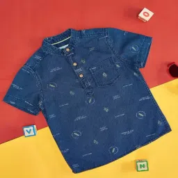 Pantaloons Baby Kids Blue Cotton Printed Shirt-picture-19