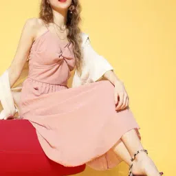 Melon by Pluss Peach Shoulder Straps A-Line Dress image 4